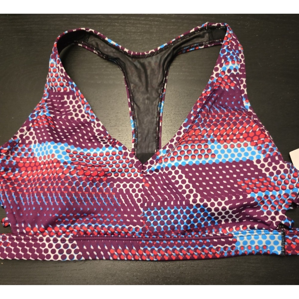 NWT Victoria Secret Med VSX Multicolor Lightly Lined Victoria Sports Bra Strappy